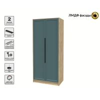 Шкаф распашной Тренд КТ-Ш2 (Дуб золотой ЛДСП/ Верде ЛМДФ) Ш918 В2128 Г547